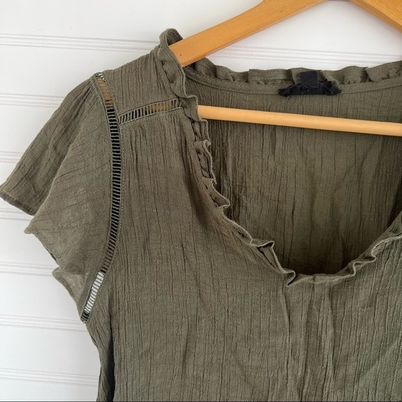 Anthro E&M green blouse Size Small - Picture 3 of 7